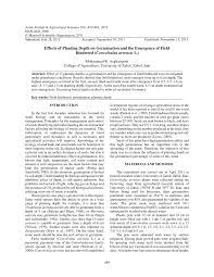 Pdf Effects Of Planting Depth On Germination And The Emergence Of Field Bindweed Convolvulus Arvensis L