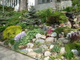 Since you used your heaviest stones for the first course. Hillside Rock Garden In Areas That Are Steep Beyond The Basement Toward The Barn And The H Rock Garden Landscaping Landscaping With Rocks Rock Garden Design