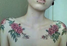Beautiful Flower Chest And Shoulder Tattoos For Girls Women Tattoo Designs Ideas For Women Tattoos Collar Bone Tattoo Clover Tattoos Girl Shoulder Tattoos