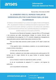 Ife y bono covid marzo. Comunicado Anses Ingreso Familiar De Emergencia Ife
