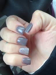 The use of different shades. Pin By Bailee Laplant On My Nails Grey Gel Nails Short Acrylic Nails Grey Acrylic Nails