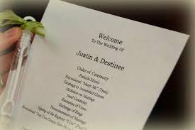 The Church Program With Bubbles For When Bride And Groom Walk Out Country Chic Wedding Sand Ceremony Wedding Programs
