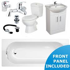 If you're pushed for space, or like the seamless and tidy look of a run of furniture, you'll love our range of combined basin & toilet vanity unit sets. Bathroom Suite Single Ended 1600 1500 1400 1300 1200 Mm Bath Toilet Vanity Unit And Taps