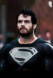 Black And Silver Zack Snyder Superman Suit Justice League New Image Of Henry Cavill As Superman With Beard In Black Suit Costume Revealed In Fan Art Superman Superman Beard Marvel N Dc