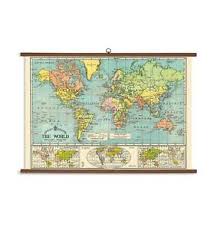 Details About Cavallini Papers World Map Vintage School Chart
