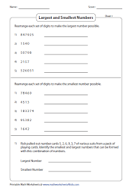 Place Value Thousands Write The Largest And Smallest Numbers Place Value Worksheets Place Values Printable Math Worksheets