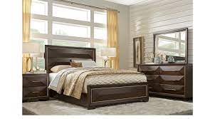 5pc set includes mirror, dresser & 3 pc queen bed. Cambrian Court Chocolate Brown 5 Pc Queen Panel Bedroom Contemporary