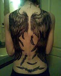 Tattoo styled heart with wings. 37 Good And Evil Angel Wings Tattoos