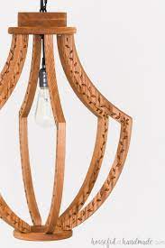 Grab a large chunk of reclaimed wood, then cut and sand it to your liking for the however you decide to do yours, you're guaranteed to love it. Carved Diy Wood Light Fixture Houseful Of Handmade