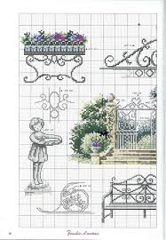 0 Point De Croix Grille Et Couleurs De Fils Jardin D Antan Ferronnerie 1 Canevas Amour Point De Croix Modeles De Point De Croix