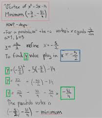 To do so, assign at least one x value located a parabola is symmetric to an axis. What Is The Vertex Form Of Y X 2 5x 14 Socratic