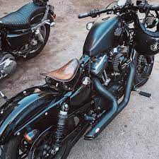 Pic Of Sportster With Our Antique Brown Tooled Leather Seat And Spring Seat Mounting Kit Ricmt Harley Davidson Sportster Harley Davidson Bikes Harley Davidson