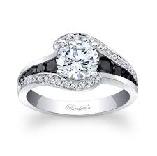 Black And White Diamond Engagement Rings This Classic White Gold Black And White Diamond Engagement Ring Features A With Images White Diamond Rings Engagement Black Diamond Halo Ring Black Diamond Ring Engagement