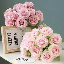Buy cewor 4pcs artificial cherry blossom flower vines hanging silk flowers garland for wedding party home decor japanese kawaii decor: Buy Artificial Rose Bundle 12 Head Bouquet Flowers Wedding Rose Bud Fashion Floral At Affordable Prices Free Shipping Real Reviews With Photos Joom
