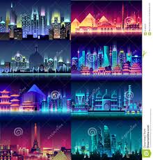 Transmisja live stream online w internecie. Brazylia Rosjanin Francja Japonia India Egipt Usa Miasta Nocy Architektury Porcelanowych Neonowych Stylowych Budynkow Kraj Gro Obraz Editorial Ilustracja Zlozonej Z Kreml Abstrakt 87429255