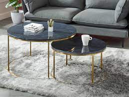 Liquid marble is an extravagant and luxurious statement piece, highlighting every modern living room. Couchtisch 2er Tisch Marmor Und Metall Schwarz Angela