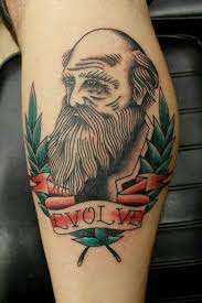 Traditional Darwin Portrait Tattoo By Steve Rieck Las Vegas Portrait Tattoo Traditonal Tattoo Vegas Tattoo