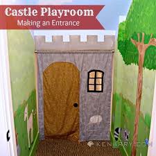 Since the room was narrow with a high ceiling and had some unusable space due to the roof angle. Castle Playroom Curtain Making An Entrance