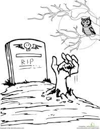 Grave digger monster truck coloring page for lovely grave digger coloring pages to print. Color The Spooky Grave Worksheet Education Com Halloween Coloring Pages Halloween Coloring Spooky Coloring Pages