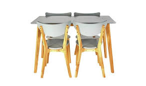 Buy Argos Home Harlow Dining Table 4 Chairs Grey Oak Dining Sets Argos Oak Dining Sets Gray Dining Chairs Argos Home