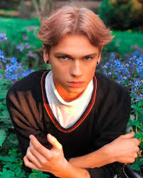 This dusty red curly hair is both tapered and undercut, showing volume and long spirals on top and a creative fade design across the nape. Eboy Haircut