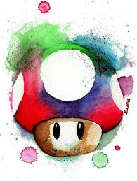 How do you draw mushrooms? 1 Up Watercolor Mushroom Design Supermarket Canvas Prints By Iloresart Redbubble Super Mario Art Nintendo Art Mario Art