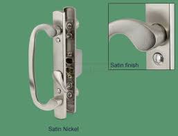 sliding patio glass door lock set with offset turning lever measures 3 15 16 on installation hole centers fits doors 1 5 8 glass door lock doors glass door