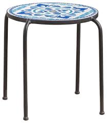 Aug 26, 2020 · this outdoor patio dining table is a nice modern upgrade to any outdoor entertainment area. Gdf Studio Sindarin Outdoor Blue And White Ceramic Tile Iron Frame Side Table Contemporary Outdoor Side Tables By Gdfstudio Houzz
