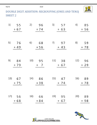 double digit addition with regrouping