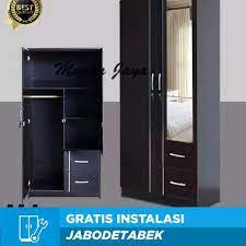 Lemari pakaian pintu 3 kaca cermin tengah. Lemari Pakaian 2 Pintu Harga Juli 2021 Blibli