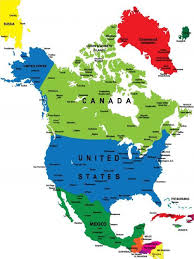 Simple North America Map With Country Names Google Sok America Map North America Map Political Map