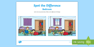We have further spot the difference printables for kids. Houses And Homes Spot The Difference Bedroom Worksheet