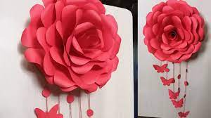 Pink rooms are here to stay. Rose Wall Hanging Craft Wall Decor Craft Idea Youtube