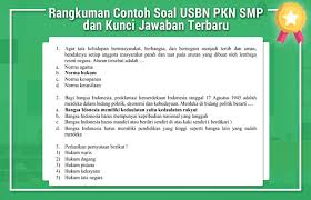 Rangkuman Contoh Soal Usbn Pkn Smp Dan Kunci Jawaban Terbaru Operator Sekolah