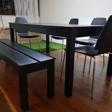 This product comes as 2 packages. Ikea Bjursta Extendable Large Dining Set Cheap Furniture Home Living Furniture Tables Sets On Carousell