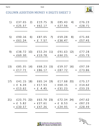 money addition worksheets uk money
