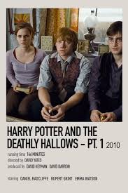 Harry, ron and hermione walk away from their last year at hogwarts to find and destroy the remaining horcruxes, putting an end to voldemort's bid for immortality. Harry Potter And The Deathly Hallows Part 1 By Jessi Harry Potter Movie Posters Movie Posters Minimalist Deathly Hallows Part 1