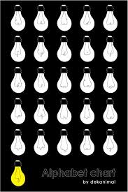 Alphabet charts are a great tool for helping kids learn letter names, sounds,. Tuesday Typeface Let There Be Light Light Bulb Illustration Bulb Typography Love