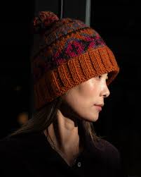 Cinnamon Coloured Wool Bobble Hat