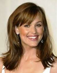 8.sleek copper red bob with a fringe. 32 New Ideas Hairstyles For Medium Length Hair Over 50 Bangs Over 50