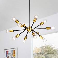 Shop wayfair for all the best industrial chandeliers. Lorena Sputnik Black Base Metallic Gold Finish Industrial Chandelier 27 6 Inches In Diameter X 12 6 Inches H Overstock 17306800