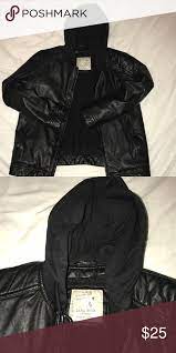 Zara Boys Leather Jacket With Hoodie Boys Leather Jacket Leather Jacket Hoodie Jacket