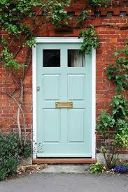 Brick And Aqua Exterior Painted Front Doors Orange Brick Houses Front Door Paint Colors