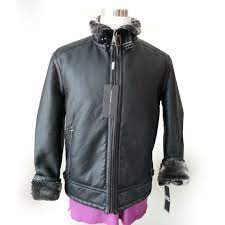 Marc New York Men Size M Black Leather Jacket Brown Leather Bomber Jacket Black Bomber Jacket Leather Jacket