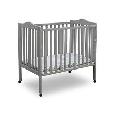 Amazon Com Delta Children Folding Portable Mini Baby Crib With Mattress Grey Baby 119 99 Portable Crib Cribs Best Baby Cribs