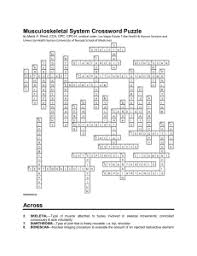 Check spelling or type a new query. Musculoskeletal System Crossword Puzzle Across