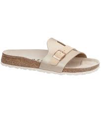 Birkenstock Arizona Rose Gold Buckle Papillio By Birkenstock Carmen Sandal In Metallic Rose Gold White Sole Contoured Cork Footbed Birkenstockex Metallic Sandals Leather Women Metallic Shoes
