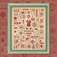 I really enjoyed stitching this. Digital Embroidery Chart New Year Sampler With The English Alphabet Owlforest Embroidery