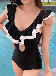 Black And White One Piece Swimsuit Pin On Black One Piece Swimsuits Swimwear Bathsuits