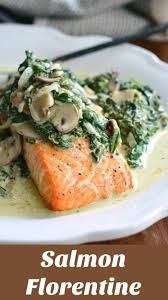 Salmon Florentine This Delicious Easy Dinner Is Made With Juicy Tender Baked Salmon And To Salmon Florentine Recipe Baked Salmon Recipes Easy Salmon Dinner